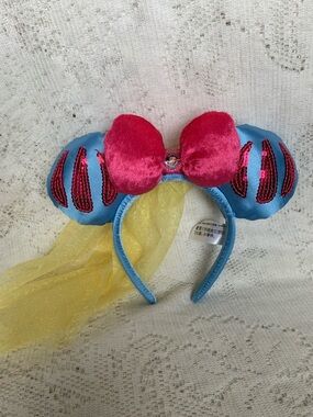 Disney Parks Snow White Princess Veil Minnie Mouse Ears Plush Headband costume